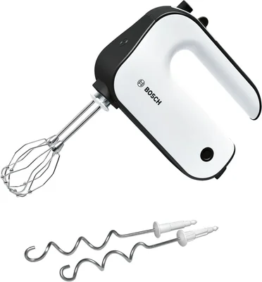 Bosch MFQ4020, Hand mixer, Styline, 450 W, with innovative FineCreamer stirrers, blender attachment, 5 speed settings, additional pulse/turbo setting, White -black