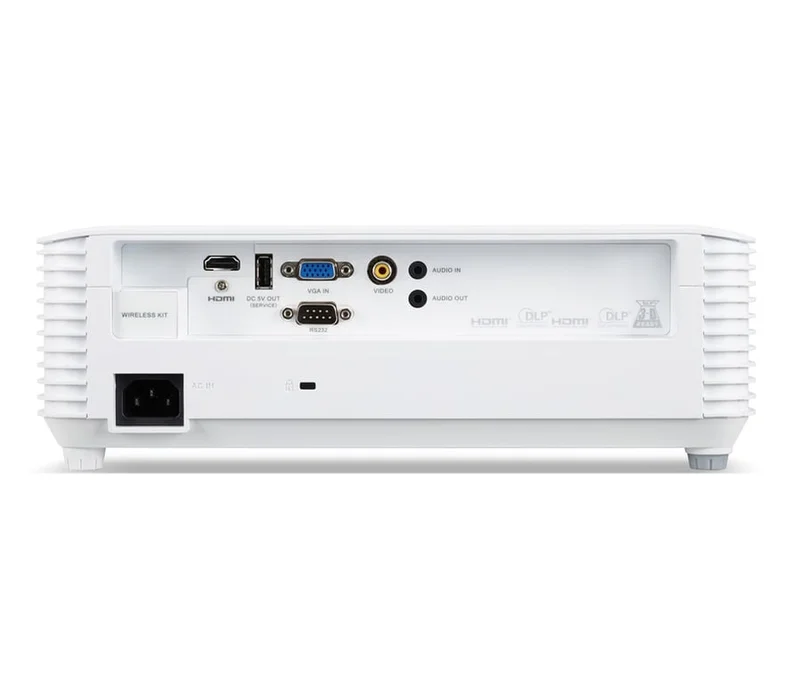 Acer Projector H5386BDi, DLP, WXGA (1280x720), 5000 ANSI Lumens, 20 000:1, 1.1x, 3D ready, 24/7 opertion, HDMI 1.4, VGA, DC Out(5V/1.5A, USB Type A), RS-232, RCA, Audio in/out, Wireless dongle included,Bluelight Shield, Speaker 3W, Bag, 2.75kg, 2?, White