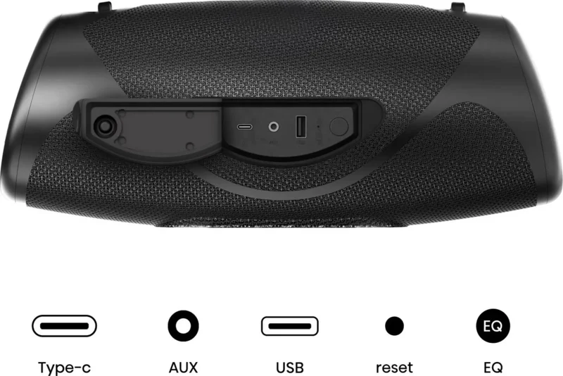 Hisense, WeBoom, Party speaker 2.0 Ch., 140W, BT, 20h play,IP67 Water and Dust Proof,Ambient Light,Dual-way Strap,Built-in Powerbank,Black