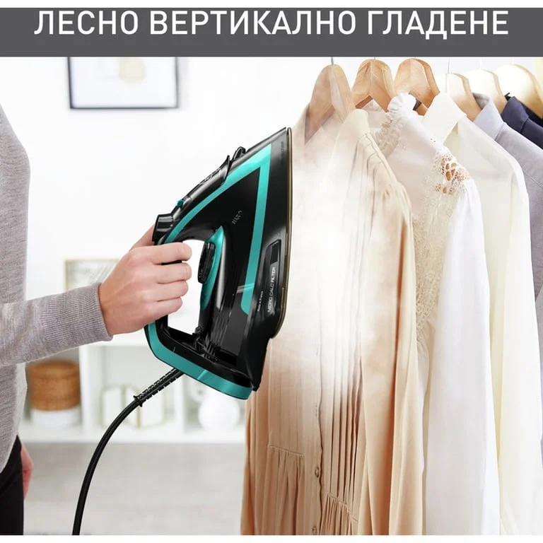 Ютия Tefal FV8066E0 Puregliss 3000W, 280 g/min, Durilium AirGlide Autoclean, Черен/Син