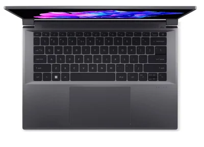 Acer Swift X 14, SFX14-71G-75L8, Intel Core i7-13700H(3.70GHz up to 5.00GHz, 24MB),14.5" 2.8K OLED (2880x1800) 120Hz, 16GB DDR5, 1024 GB NVMe SSD,RTX 4050 6GB GDDR6,  FHD Cam,WiFi 6E, BT 5.1, Micro SD card,Backlit Kbd, Win 11 Home , Steel Gray