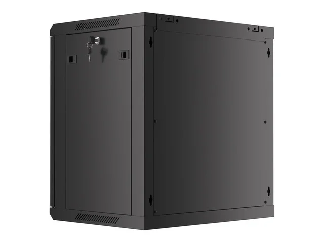 Lanberg rack cabinet 19" wall-mount 12U/600x450 for self-assembly with metal door black (flat pack)