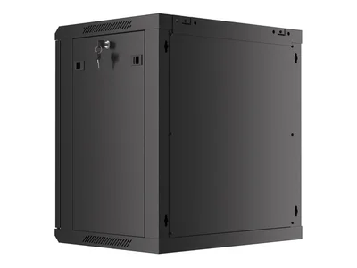 Lanberg rack cabinet 19" wall-mount 12U/600x450 for self-assembly with metal door black (flat pack)