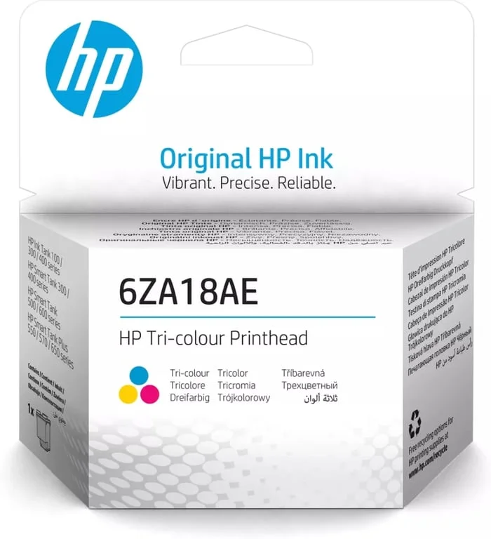 Мастиленочувствителна глава HP 6ZA18AE трицветна (циан, магента, жълт) за Ink Tank, Smart Tank
