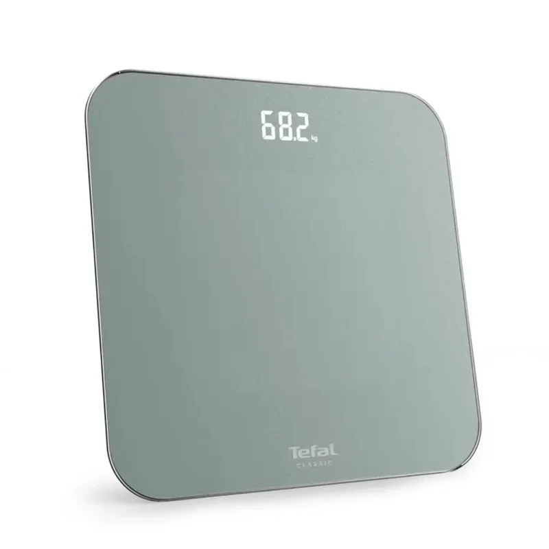 Електронен кантар Tefal PP1903V0 Classic 3, стъклена платформа, 180kg, дисплей с подсветка, Eucalyptus Metal