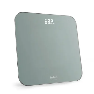Електронен кантар Tefal PP1903V0 Classic 3, стъклена платформа, 180kg, дисплей с подсветка, Eucalyptus Metal