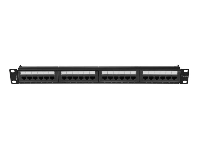 Пач панел Lanberg 24 порта 1U 19" Cat. 6a UTP черен