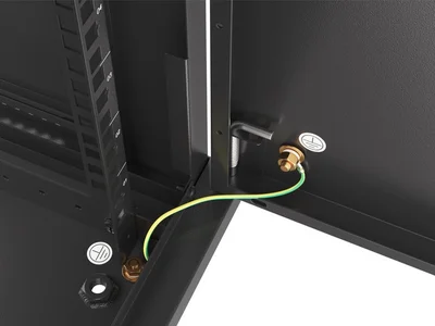 Lanberg rack cabinet 19" wall-mount 6U/600x450 for self-assembly with metal door black (flat pack)