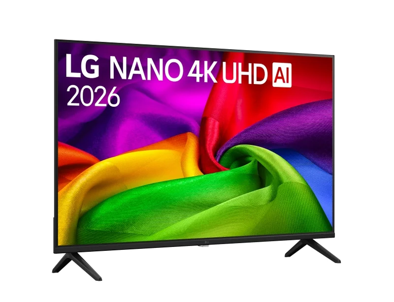 LG 43NU800B3LC 43" 4K HDR UHD, 3840x2160, DVB-T2/C/S2, AI Alpha 7, HDR 10, webOS 26, ThinQ AI, VRR, ALLM, HGiG, WiFi, Clear Voice, 4K Super Upscaling, Bluetooth 5.3, Hdmi e-ARC , CI, LAN, AirPlay2, AI Sound Pro, Google Cast, 2 Pole stand, Black