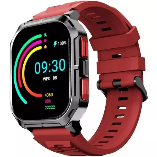 HiFuture Ultra 3 Black Red, 2.0" IPS, 240x296, Bluetooth Call, IP68 Waterproof, 24/7 True Heart Rate & Blood Oxygen Sensor, Up to 7 days daily use, 100+ Sports Mode