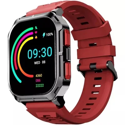 HiFuture Ultra 3 Black Red, 2.0" IPS, 240x296, Bluetooth Call, IP68 Waterproof, 24/7 True Heart Rate & Blood Oxygen Sensor, Up to 7 days daily use, 100+ Sports Mode