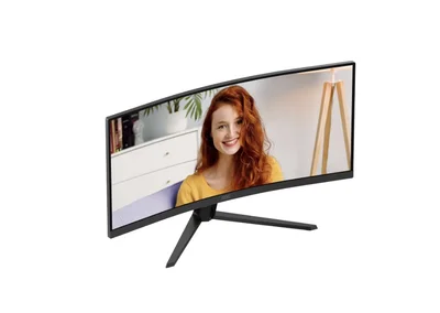 AOC CU34B3E, 34" Curved 1500R, VA, WLED, 3440x1440@120Hz, 4ms GtG, 1ms MPRT, 300cd m/2, 3500:1, 50M:1 DCR, Adaptive Sync, FlickerFree, Low Blue Mode, Tilt, HDMI, DP
