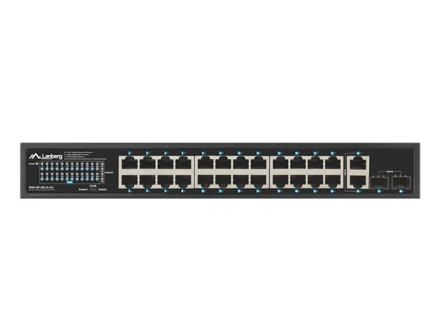 Lanberg switch 24x 1GB poe+/2x GB 2x sfp rack 19" gigabit ethernet 250w