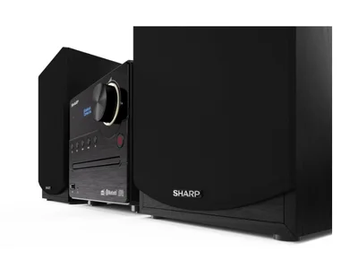 Sharp Audio Systems XL-B517D(BK), HI-FI MICRO SYSTEM, 45W total max power output, DAB+ and FM tuner with RDS, Bluetooth v5.0, CD player, USB playback, 3.5mm Aux-in / line-in, Headphone jack, wooden speaker, Black