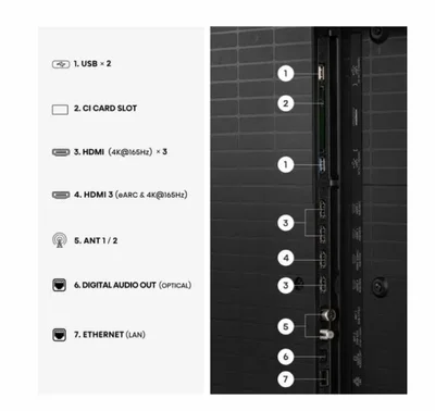 Hisense 55"U7S Pro, 4K Ultra HD 3840x2160, ULED, FALD, Quantum Dot, 165Hz, IPS, HDR 10+, HLG, Dolby Vision IQ, Dolby Atmos, Smart TV, WiFi 5GHz, WiFi Direct, BT, Anyview Cast,light sensor,Solar Powered Remote, 4xHDMI, 2xUSB, LAN, CI+, DVB-T2/C/S2, Black