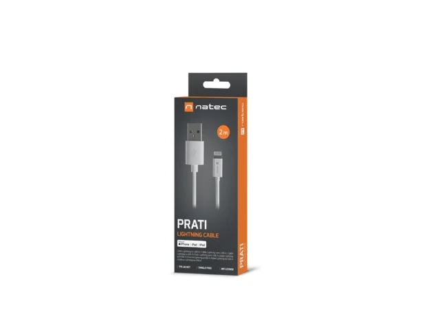 Natec Lightning(M) -> USB-A(M) cable 2m MFI Prati White