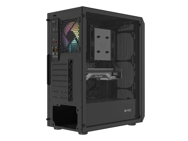 Кутия за компютър FURY Shobo SH4 RGB Middle Tower, прозорец, черен