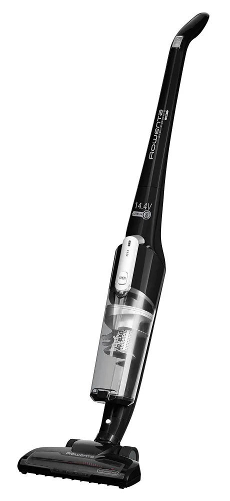 Rowenta RH6545WH, AIR FORCE EXTREME, cyclonic technology, 14.4V  lithium ion battery, up to 30 min. running time, 5 h recharging time, Head with LED, dust container capacity: 0.65 L, 80 dB(A), black