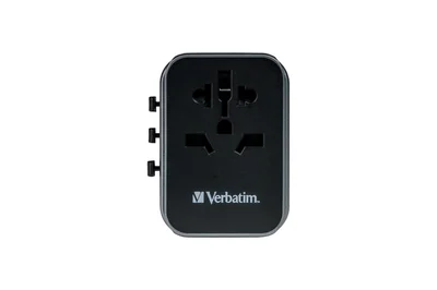 Пътен адаптер Verbatim UTA-03 универсален с 1 x USB-C PD 30W, QC 3.0, 2 x USB-C, 2 x USB-A
