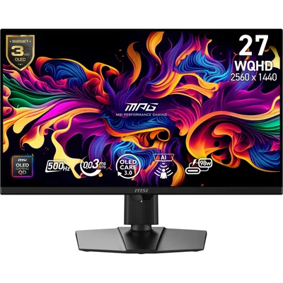 Монитор MSI MPG 271QR QD-OLED X50, 26.5" QD-OLED, 500Hz, 0.03ms, 2560x1440, FreeSync, Pivot