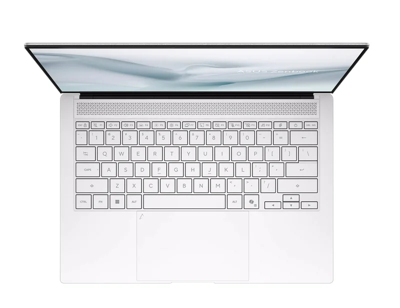 Лаптоп ASUS Zenbook S UX5406AA-SU152X 14" OLED 2880x1800 120Hz, Intel Core Ultra 9 386H, 32GB LPDDR5X, 1TB SSD, Windows 11 Pro, бял