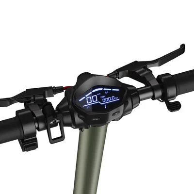 Sharp Electric Scooter, Range per charge: 35 km, 350W Motor, LED Display, e-ABS, USB Charging Port, Bluetooth, IPX4 certification, 10" Pneumatic tyre, Triple brake system, Rear Suspension, Max load: 120 kg, Olive Gray