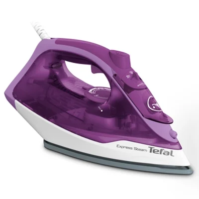 Ютия Tefal FV2836E0 Express Steam 2400W, керамична плоча, 35 g/min пара, 165 g/min ударна пара, 270 мл резервоар, лилава