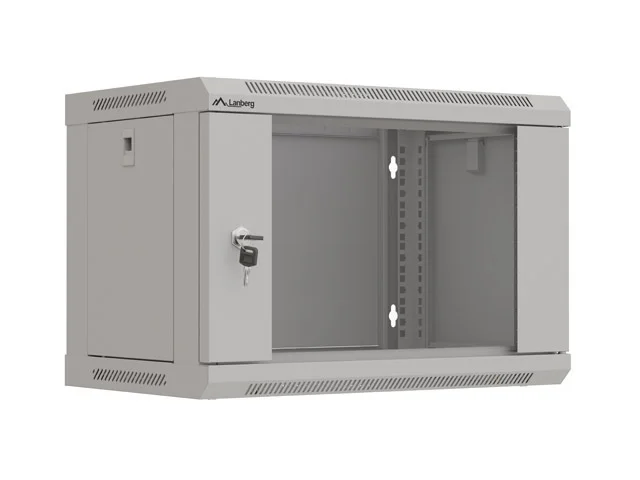 Lanberg rack cabinet 19" wall-mount 6U/540x350 (flat pack) with glass door grey