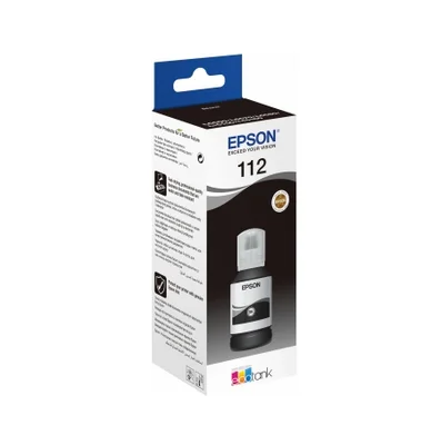 Мастило Epson 112 EcoTank черно, пигментно, C13T06C14A, 127 ml