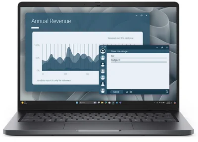 Лаптоп Dell Pro 14 PC14255, AMD Ryzen 5 PRO 230, 14" FHD+ IPS, 16GB RAM, 512GB SSD, AMD Radeon 760M, Windows 11 Pro, Magnetite