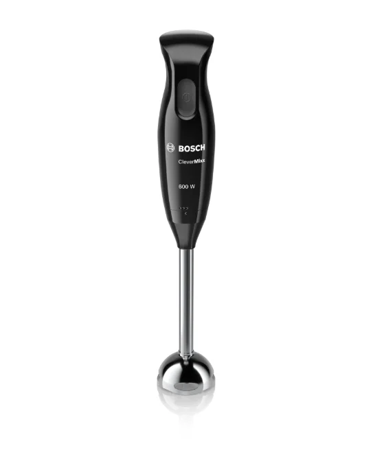 Bosch MSM2650B, Blender, CleverMixx, 600 W, QuattroBlade, Chopper and blender included, Stainless steel whisk, mixing/measuring cup with lid, Black, anthracite