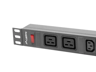 Разклонител LANBERG 19" 1U 16A 2m 2x C19 8x IEC C13 черен C20