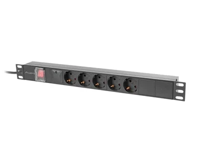Lanberg power distribution unit (pdu) 19" 1U 16a 2m 5x schuko outlets black