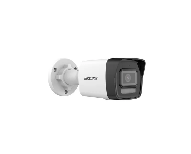 HikVision 4 MP Smart Hybrid Light Fixed Bullet Network Camera, 4 mm, F1.6, IR, White Light up to 30m, H.265+, IP67, built-in microphone, 12Vdc/PoE 6.5W