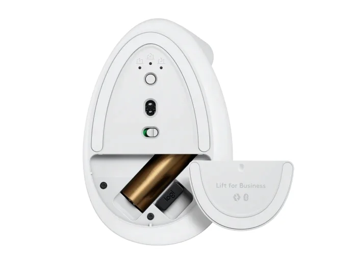 Мишка Logitech Lift вертикална ергономична, безжична, Bluetooth, Off-White/Pale Grey