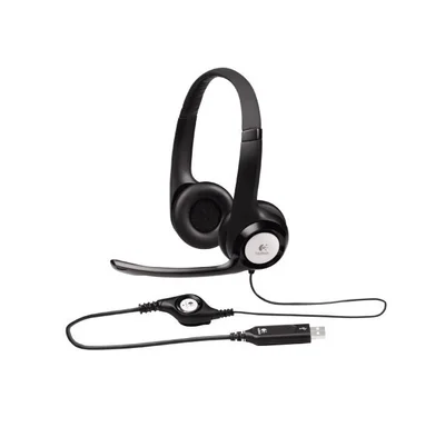 LOGITECH H390 Corded Headset - BLACK - USB