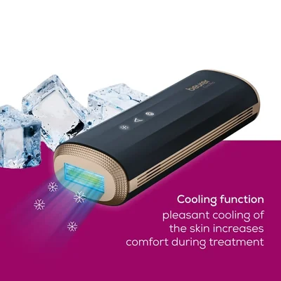 Фотоепилатор Beurer IPL 7800 Cool Pro, IPL технология, 3.8 cm² светлинна площ, UV филтър, сензор за контакт с кожата, режим „auto flash“, 5 нива на интензивност, Черен
