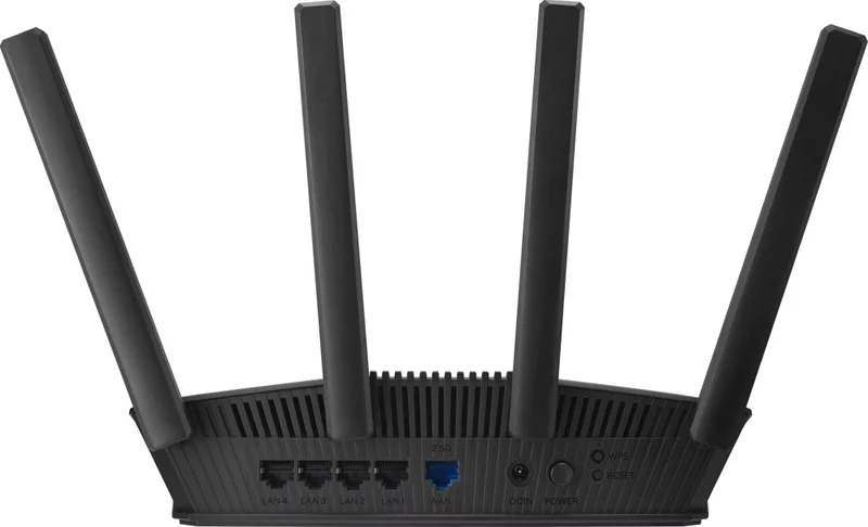 Рутер ASUS RT-BE55 BE3600 WiFi 7 AiMesh, 4K-QAM, MLO, 2.5G WAN, 4x1G LAN, мрежова защита, родителски контрол, VPN, черен