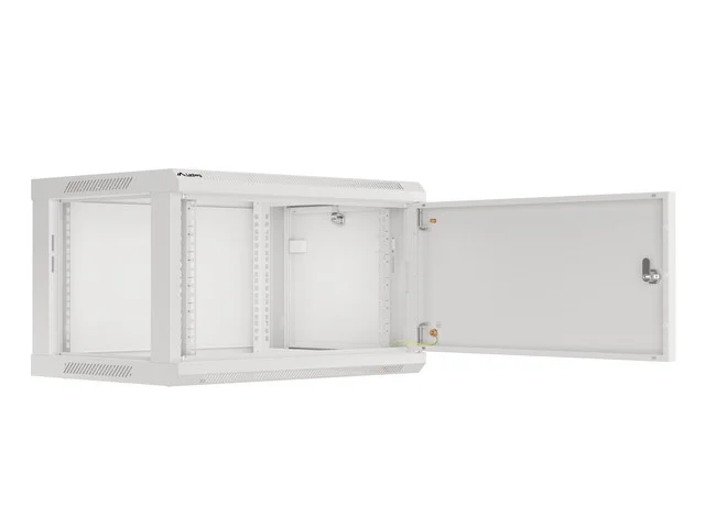 Lanberg rack cabinet 19" wall-mount 6U/600x450 for self-assembly with metal door grey (flat pack)