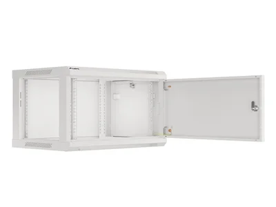 Lanberg rack cabinet 19" wall-mount 6U/600x450 for self-assembly with metal door grey (flat pack)