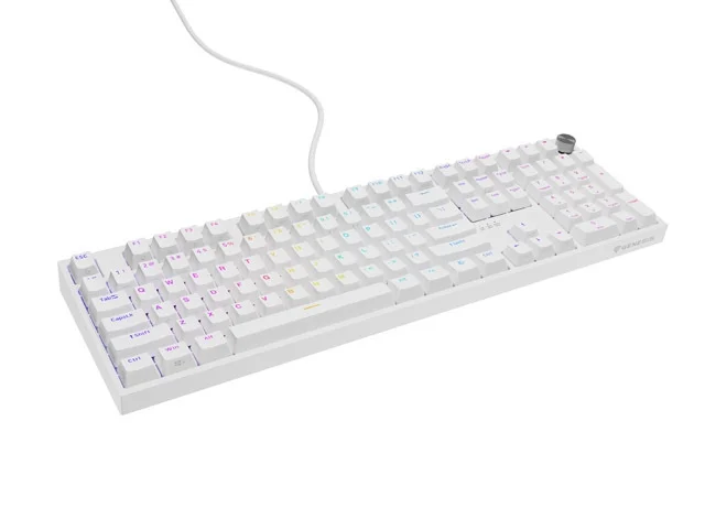 Genesis Mechanical Gaming Keyboard Thor 404 White RGB Backlight Gateron Yellow Pro, US Layout