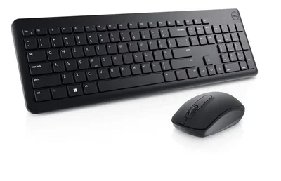 Комплект безжична клавиатура и мишка Dell KM3322W, US International (QWERTY), черен
