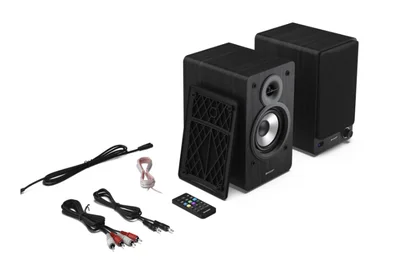 Sharp Audio Systems CP-SS30(BK), Hifi Systems BOOKSHELF SPEAKERS 60W (2 x 30W) RMS 2, Bluetooth v5.0, USB playback, MP3 Audio decoder, RCA L/R In, 3.5mm Aux-in / line-in, Digital optical-in, Wooden speaker, Black