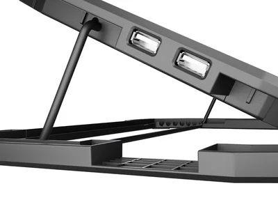 Охлаждаща стойка за лаптоп Natec Oriole 15.6"-17.3", 3 вентилатори, LED осветление, 2 USB