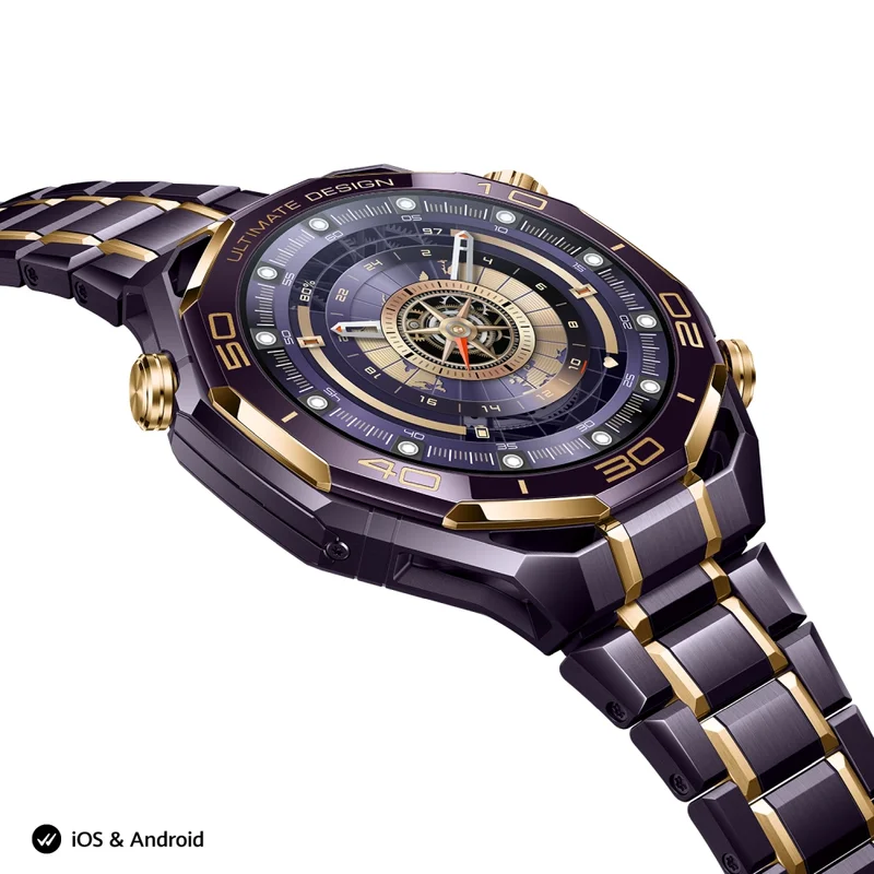 Huawei  Watch Ultimate Design Royal Gold, Long-B69, Purple ceramic bezel with 18K gold