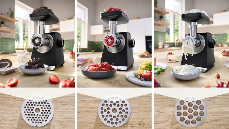 Bosch MFWS660B, SER6, Meat mincer - MultiPower 2100 W, Planetary gearbox, 3,5 kg/min, kebbe attachment, sausage attachment, fruit press attachment, shredding attachment, reverse function, Black