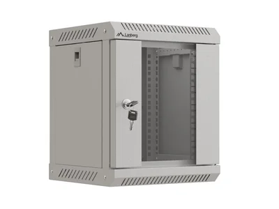 Lanberg rack cabinet 10" wall-mount 6U/300x300 (flat pack) with glass door grey