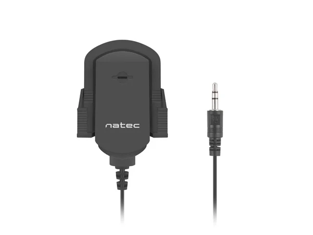 Микрофон NATEC FOX кондензаторен, всепосочен, Mini Jack, 1.80 m, черен