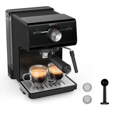 Кафемашина Krups XP381810 Espresso, 15 bar, 1400 W, 2 л, Черен