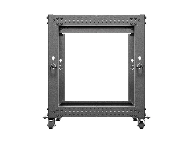 Lanberg open rack 19" 12U 600x600-1100 adjustable, black